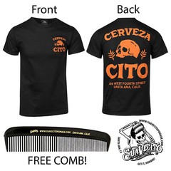 Men’s Cerveza Cito Brewery Tee Shirt – Black & Rust (S, M, L, XL, 2XL, 3XL)
