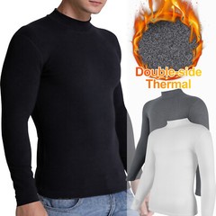 Men Long Sleeve T-shirt High Neck Jumper Undershirt Mock Neck Tops Pullover Slim
