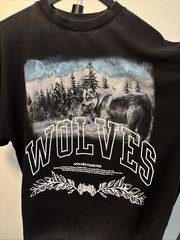 Vintage Darc Sport Wolves Club Graphic T-Shirt Black With Wolf Logo