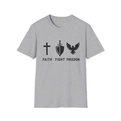 Faith Fight Freedom T-Shirt, Casual Wear, Christian Gift, Everyday Tee, Patriot