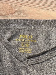 Polo Ralph Lauren Gray Heather V-Neck T-Shirt Men’s Large Black Pony Logo