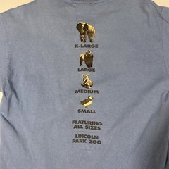 Hanes Beefy X-Large Elephant Blue T-Shirt Size Medium Lincoln Zoo