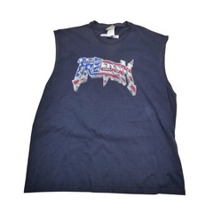 Sonoma Jean Company Shirt Adult XL Blue Sleeveless Freedom USA Flag Graphic