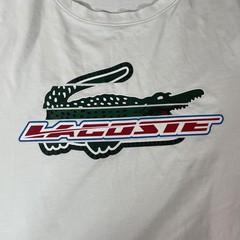 Lacoste Sport Shirt Mens XL White Ultra Dry Crocodile Logo Graphic Tee Top