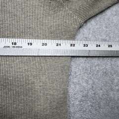 LL Bean Henley Shirt Mens XL Oatmeal Long Sleeve Waffle Knit Cotton Made USA