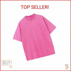 KEEPSHOWING Men’s Cotton T-Shirts Oversized Unisex Short Sleeves Casual Loose Wa
