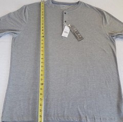 JACHS New York Men’s 3XL Steel Gray Long Sleeve Henley T-Shirt Classic Fit NWT