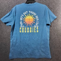 Chubbies Blue Skys Thighs Out Graphic T-Shirt Desert Sunset Tee Men’s Large