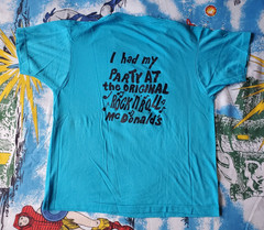 RARE Rock N Roll McDonald’s Shirt Vintage 80s Chicago LG teal Single Stitch