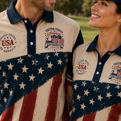 USA 250th Anniversary Golf Shirt 1776-2026 American Flag Patriotic Polo (S-5XL)