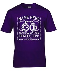 30th Birthday T-Shirt Personalise with Name Age Year Ideal Birthday Gift T-Shirt