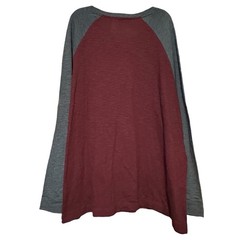 Foundry 3XL Henley Shirt Burgundy Gray Raglan Long Sleeve Big Tall NWT