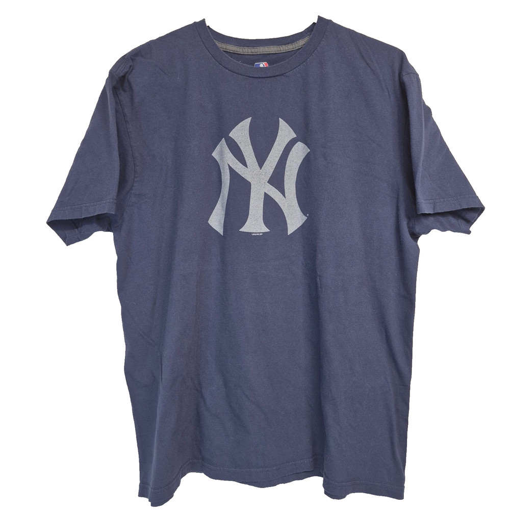 MLB NY Yankees Adults Baseball Fan TShirt Logo Size XL Blue Team Sports