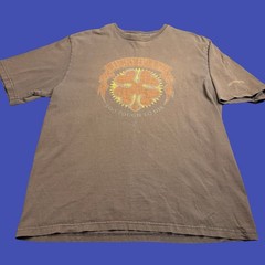Vintage Lucky Brand XL Too Tough To Die Graphic T Shirt USA Brown Cotton Faded