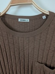 Buck Mason Mens Ribbed 100% Cotton Pocket Top Medium New! Brown Yuma