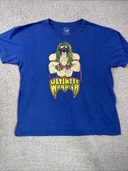WWE Ultimate Warrior T-Shirt Mens 2XL Blue Good Graphic Tee WWE Legends