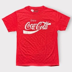 Coca-Cola Mens Graphic T-Shirt Red Heather Distressed Logo 20321 Size Medium NEW