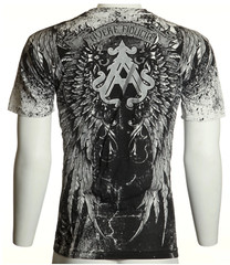 Archaic By Affliction Men’s T-Shirt HOLYMAN Black Cross Skull Biker M-3XL