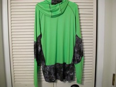 LaKota Men’s LS True Timber Green Hooded Fishing Shirt Anti Odor Wicking Sz L