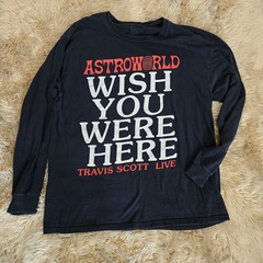 Travis Scott Astroworld Long Sleeve 2018 Black Tour Tee T-shirt Large