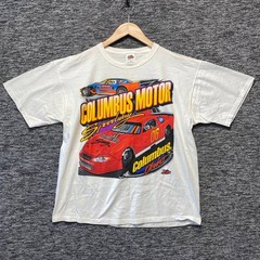 Vintage Columbus Motor Speedway Ohio T Shirt NASCAR Dodge Weekly Series White XL