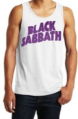 Black Sabbath P Heavy Metal Rock Band White Tank Top Men’s Sizes