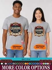 Personalized Best Grandpa Ever Shirt, Custom Name Fathers Day Tee