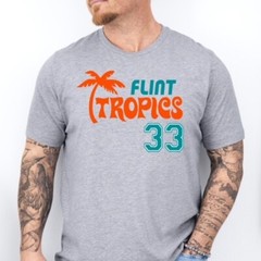 FLINT TROPICS | Jackie Moon themed Soft Ring Spun Pre-Shrunk Cotton T-Shirt
