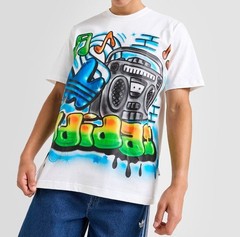 NEW MEN’S ADIDAS ORIGINALS AIRBRUSH GRAFFITI TREFOIL SHIRT ~SIZE LARGE #JD0676