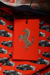 Scuderia Ferrari Men “Allover” Logo V-Neck Short Sleeve T-Shirt US 2XL IT 56