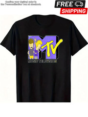 Men’S Retro MTV Logo Cotton T-Shirt – Breathable, Comfort Fit for Casual