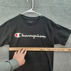 Champion Shirt Adult Small Gray Spell Out Logo Athleticwear Sports Casual Preppy