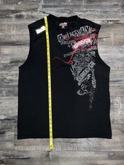 Quiksilver Graphic Logo Print T-Shirt Black Men’s XL Sleeveless Crew Neck