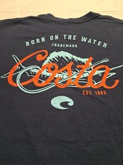 Costa Mens Graphic T Shirt Large Fishing Blue Born On The Water
