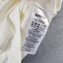 REPRESENT Owners Club Oversized Fit T-Shirt Mens XS Flat White Crewneck Pullover