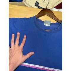 Nike Blue Blank Shirt Y2K Swoosh Just Do it Short Sleeve Long Length Tee 2000s L