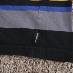 The Hundreds Vintage Y2K Striped Embroidered Graphic T-Shirt Black Blue Yellow