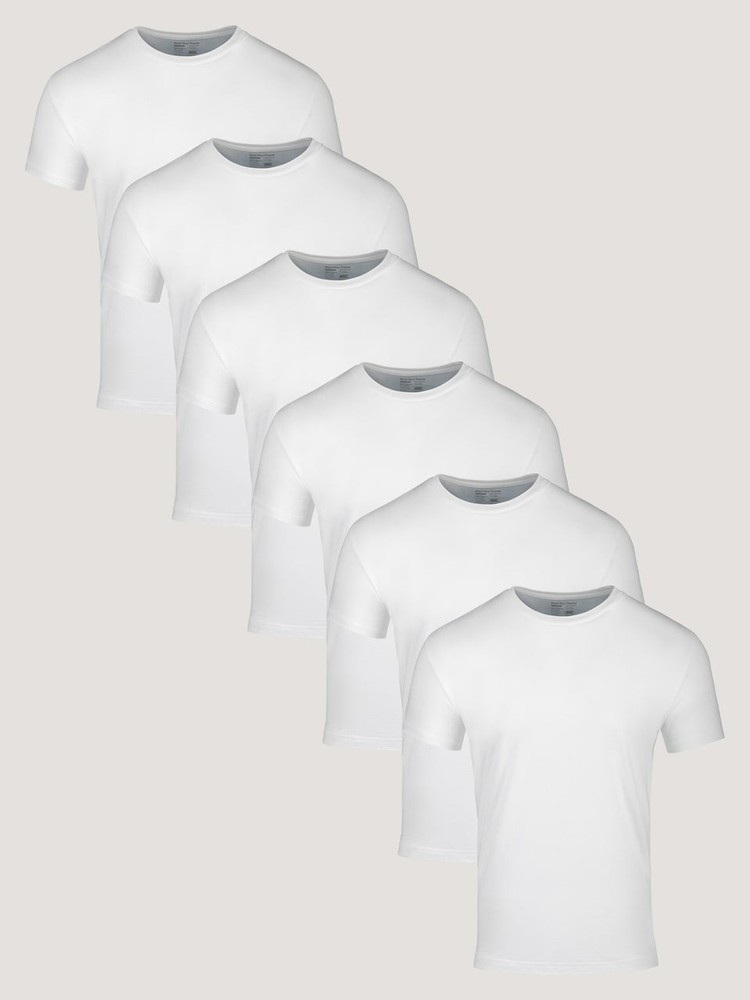 NEW Men’s Fresh Clean Threads All White Crew 6-Pack- Regular FIT-SHIPS FREE!