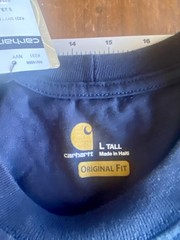Carhartt NAVY Long Sleeve T-shirt Regular Fit K231; Large TALL