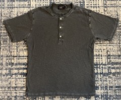 RRL Ralph Lauren Men’s Gray Waffle Knit Henley T Shirt Sz XL Thermal 100% Cotton