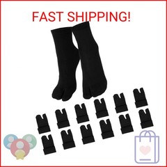 JIYIN 6 Pairs Flip Flop Socks, Elastic Tabi Split Toe Socks Wicking Cotton Socks