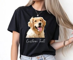 Custom Pet Photo Comfort Tee Personalized Dog Cat Picture Portrait T-