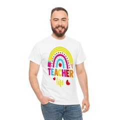 Teacher Life Pencil Apple Rainbow Hearts T-Shirt