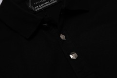 PHILIPP PLEIN Polo Round Neck SS PP Glass Black/White Size Medium