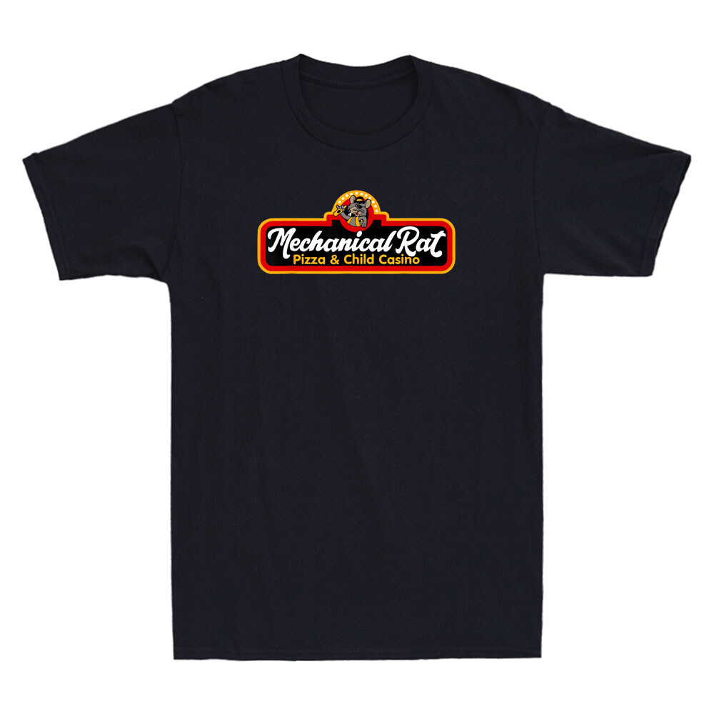 Mechanical Rat Pizza & Child Casino Funny Rat Graphic Men’s Short Sleeve T-Shirt