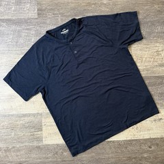 J.Crew Performance Henley Shirt Men’s Large Navy Blue Short Sleeve Stretch Tee
