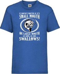 Fishing Mouth Swallows Humour Novelty T Shirt Various Colours And Sizes