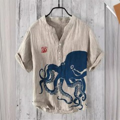 Mens Short Sleeve T-shirt Tops Ladies Cotton Linen Casual Shirt Loose Blouse Tee