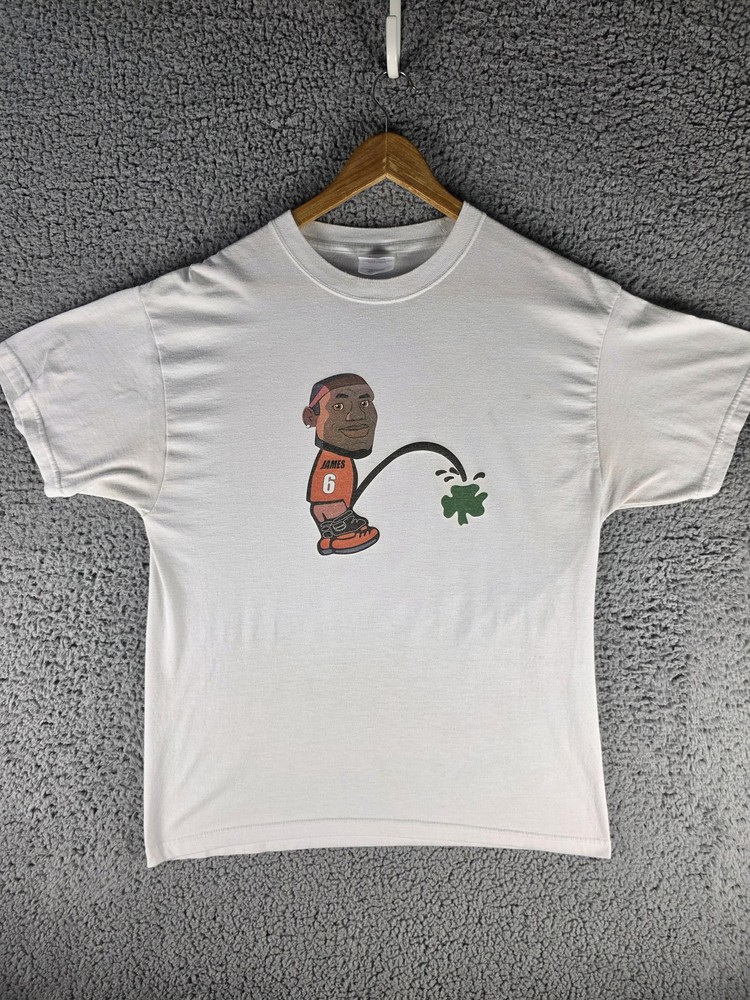 LeBron James Shirt Mens Large Parody Tee Gag Basketball Celtics Rivalry Humor