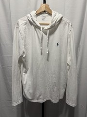 Polo Ralph Lauren Jersey Hooded T-Shirt Size Large White